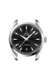 Profilo laterale della cassa in acciaio lucido e spazzolato da 38 mm con vetro zaffiro bombato antiriflesso e corona a vite.